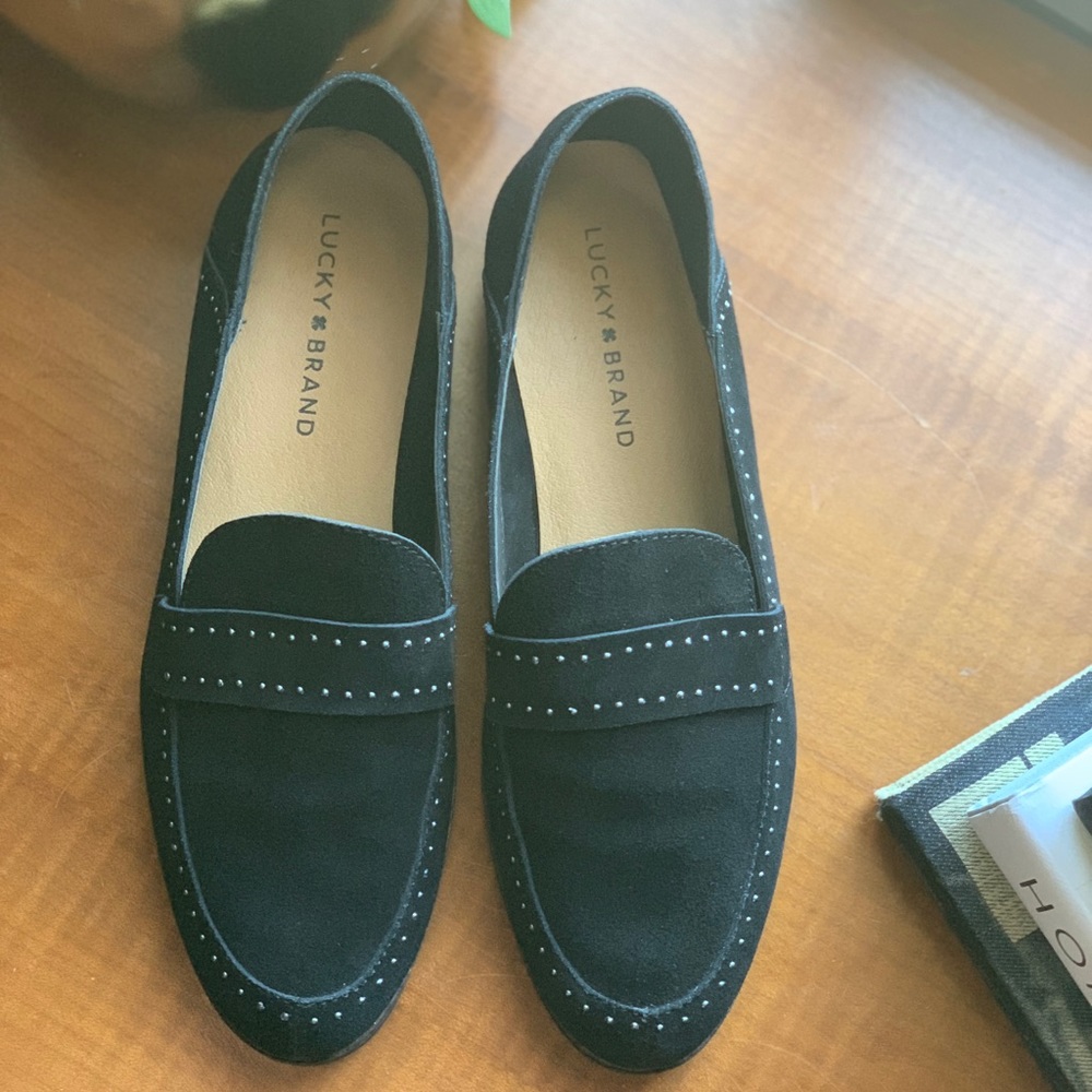 Lucky Brand Suede Studded Loafers